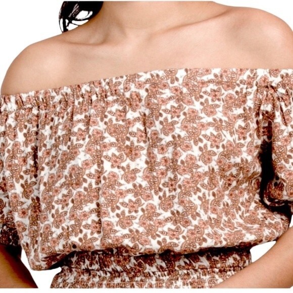 NWT Cupcakes & Cashmere Floral Off The Shoulder Top Cotton Boho Bohemian Size XL - Picture 10 of 10